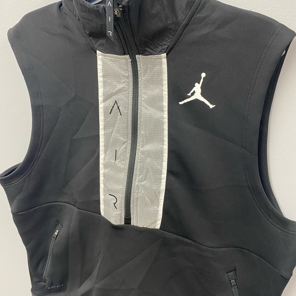 Nike Jordan Air Mens 1/2 Zip Vest Size Large Black CU1344-010 Size Large NWT - Picture 2 of 6